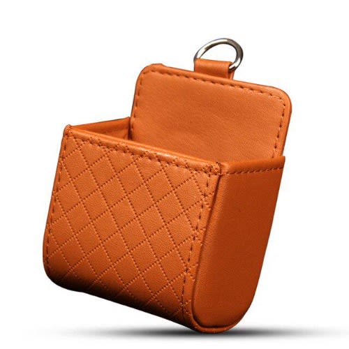 Car Styling PU Leather Storage Box Car Organizer - Brown