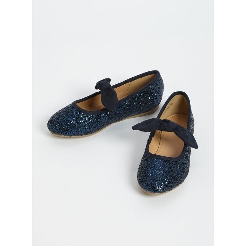 Navy Blue Glitter Ballerina Party Shoe