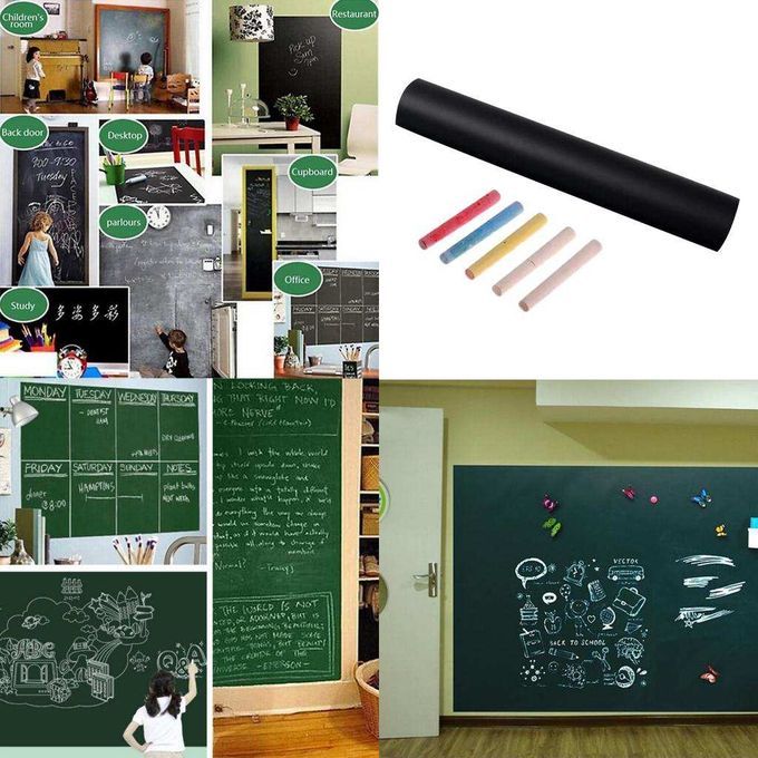 Blackboard Adhesive Paper Chalkboard Wall Sticker With Chalk