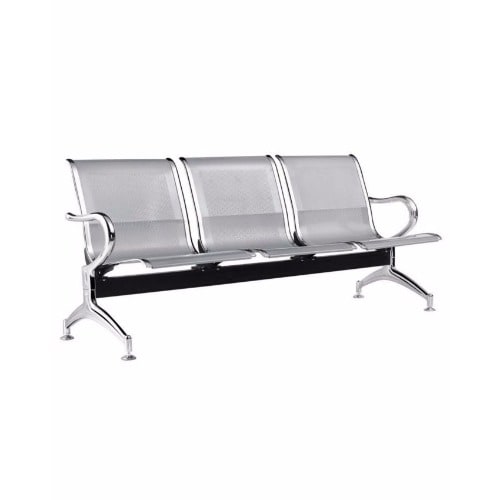 Office Reception Waiting Chair - 3-seater - Silver
