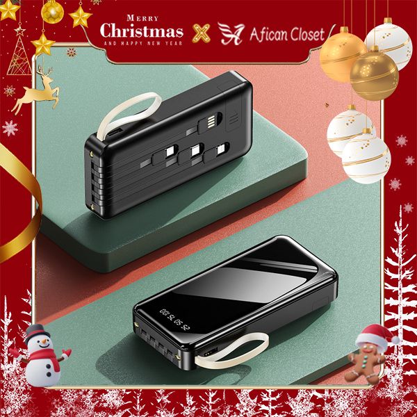 20000mAh Power Banks LED Large Screen Display 4 In 1 Cable