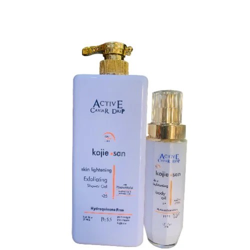 Drip Kojic San Skin Lightening Exfoliating Shower Gel - 1000ml & Body Oil - 100ml