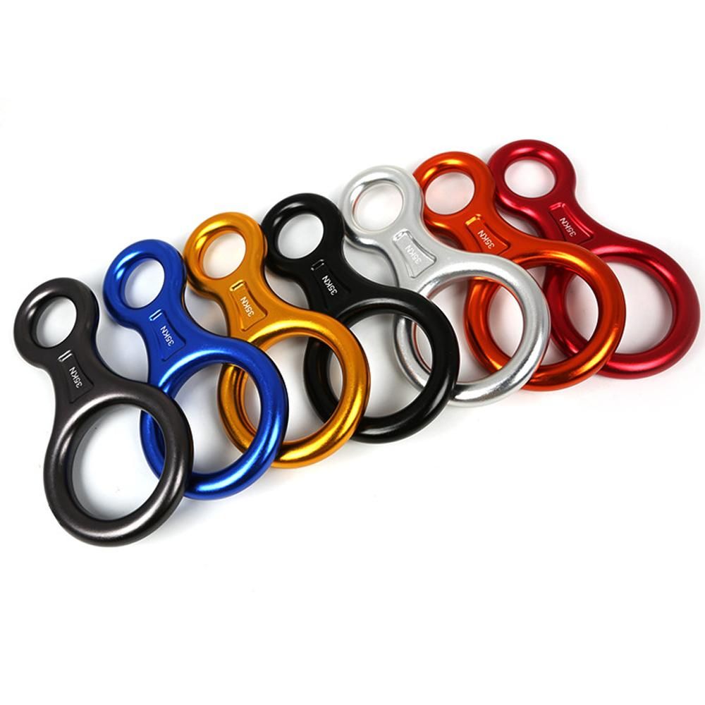 Eight Rings Downhill Gear Camping Hiking Outdoor Climbing Device 8 Word Rope Rock Aluminum Alloy Climbing Descenders