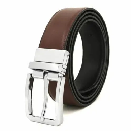 Unadulterated Leather Belt With Reversible Buckle -80*60 cm -2 In 1