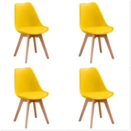Modern Restaurant Dining Chairs - Set Of 4 - Yellow
