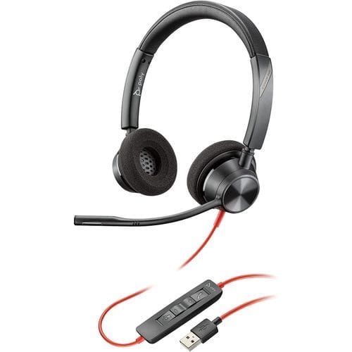 Poly Blackwire 3320 Usb-a Wired Headset With Boom Mic