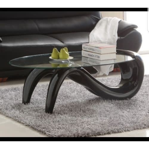 Modern Oval Glass Coffee Table