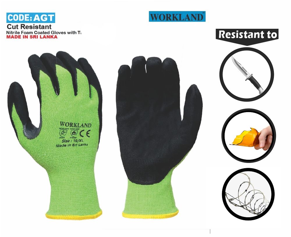 WORKLAND CUT-5 RESISTANT GLOVES WITH NITRILE FOAM COATING