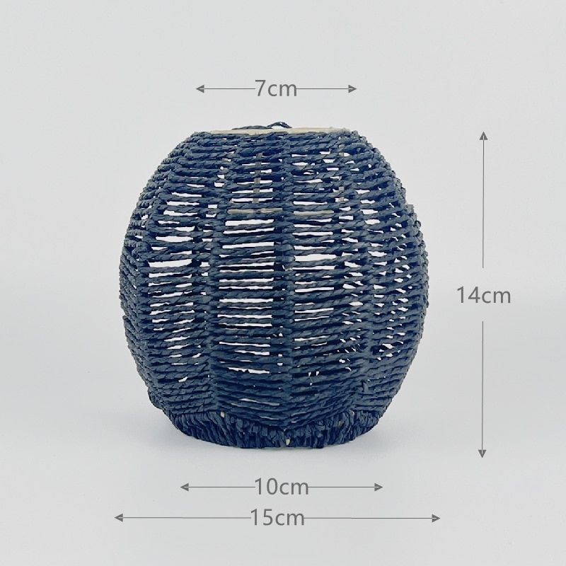 Pendant Lamp Shade Paper Rope Rattan Boho Handwoven Wicker