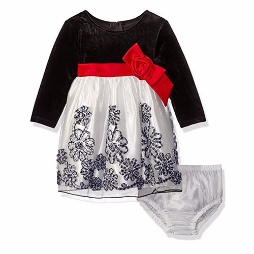 Girl's Long Sleeve Velvet Party Dress