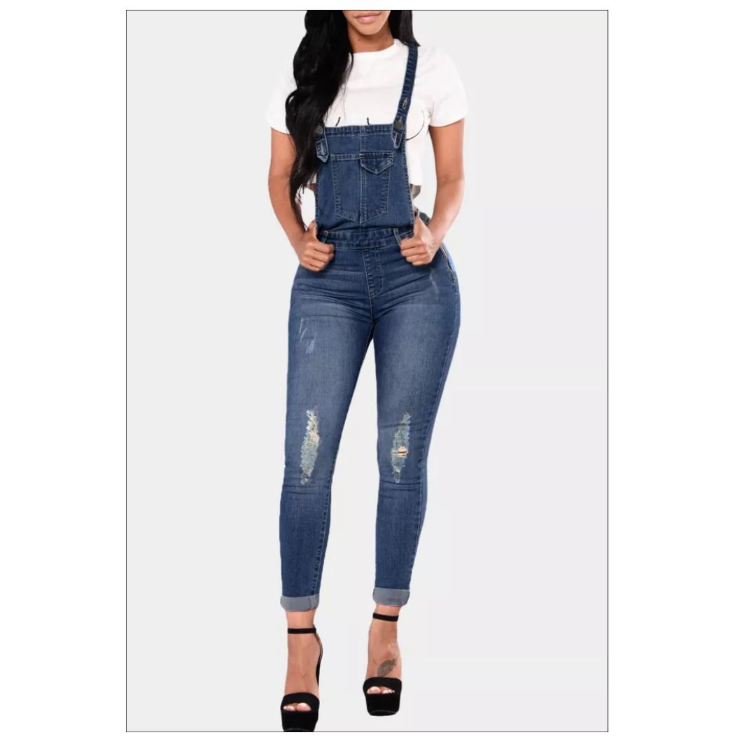 Mfed Distressed Skinny Denim Overall
