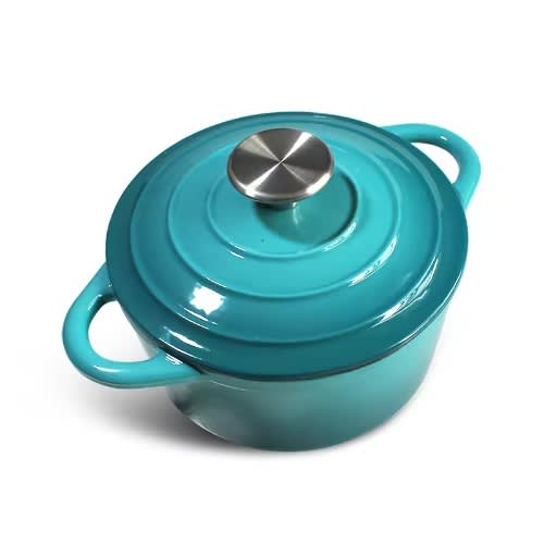Enamelled Die-cast Iron Pot - 26cm - Green