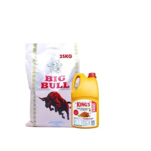 Big Bull Rice-25kg + King's Vegetable Oil -3L