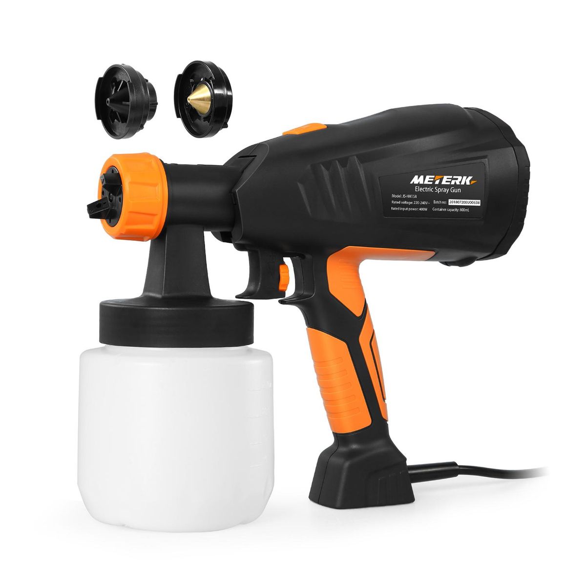 Meterk 400W HVLP Electric Paint Spray Gun Orange and Black UK