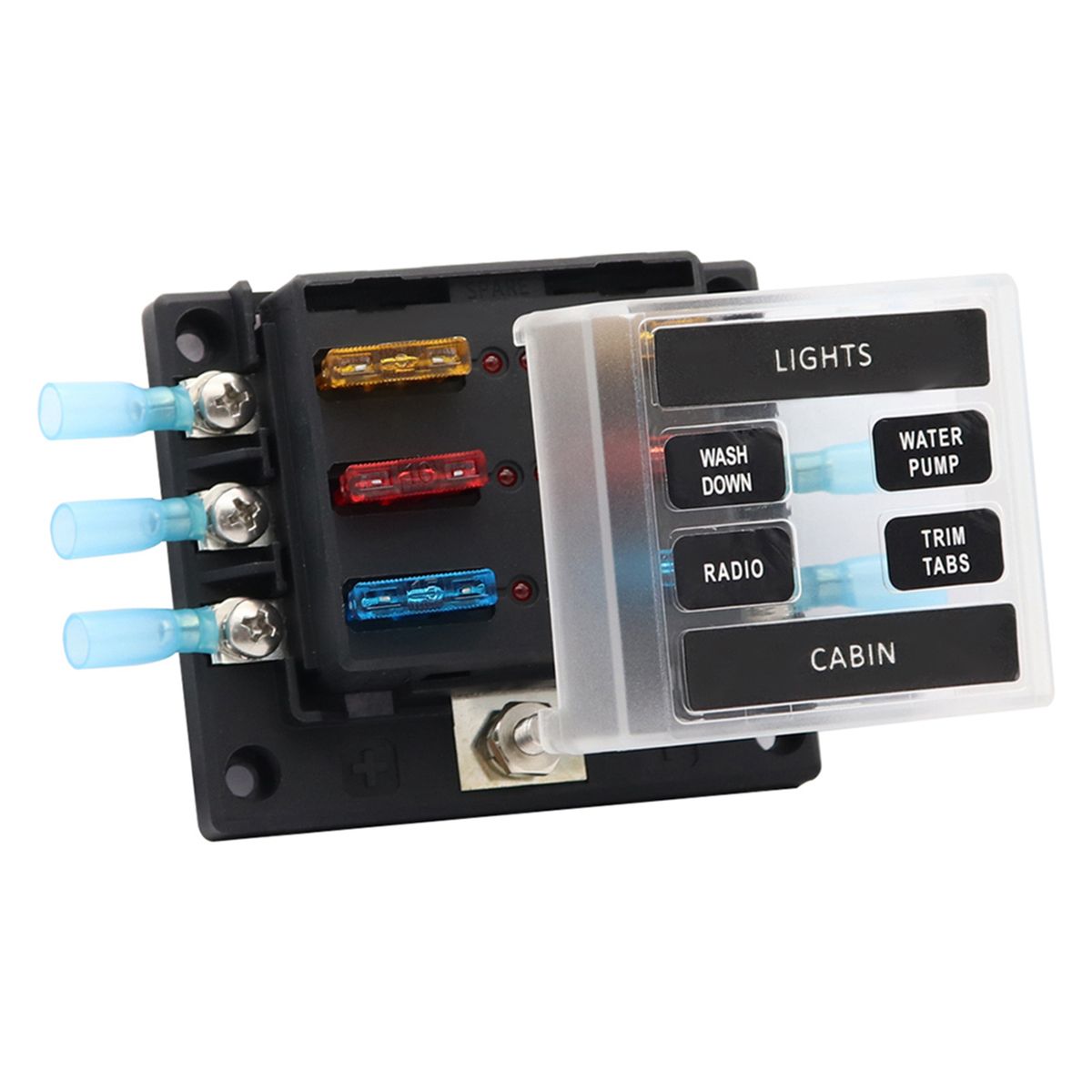 6 Way Blade Fuse Block Fuse Holder Box New 6 Circuit