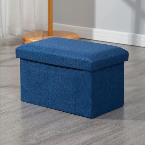 Ottoman Rectangle Storage Organizer -60cm - Blue