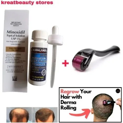 Minoxidil-5% Hair Regrowth For Men And Derma Roller Tool