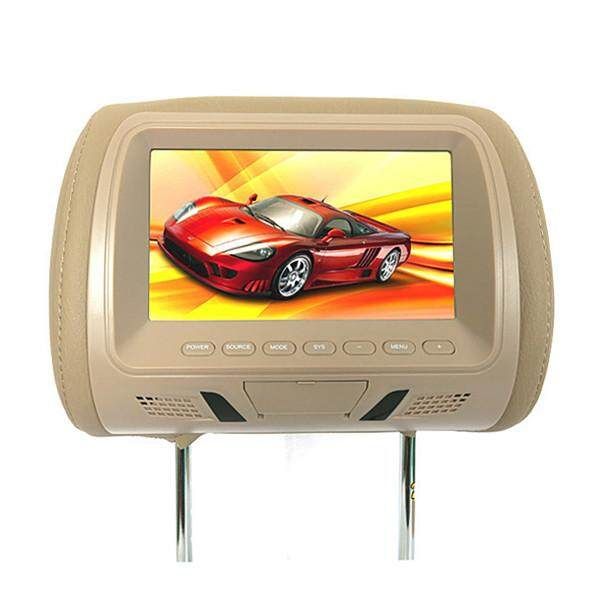 M-7667 7 Inch Car Head Rest HD LCD Display Khaki (Khaki)