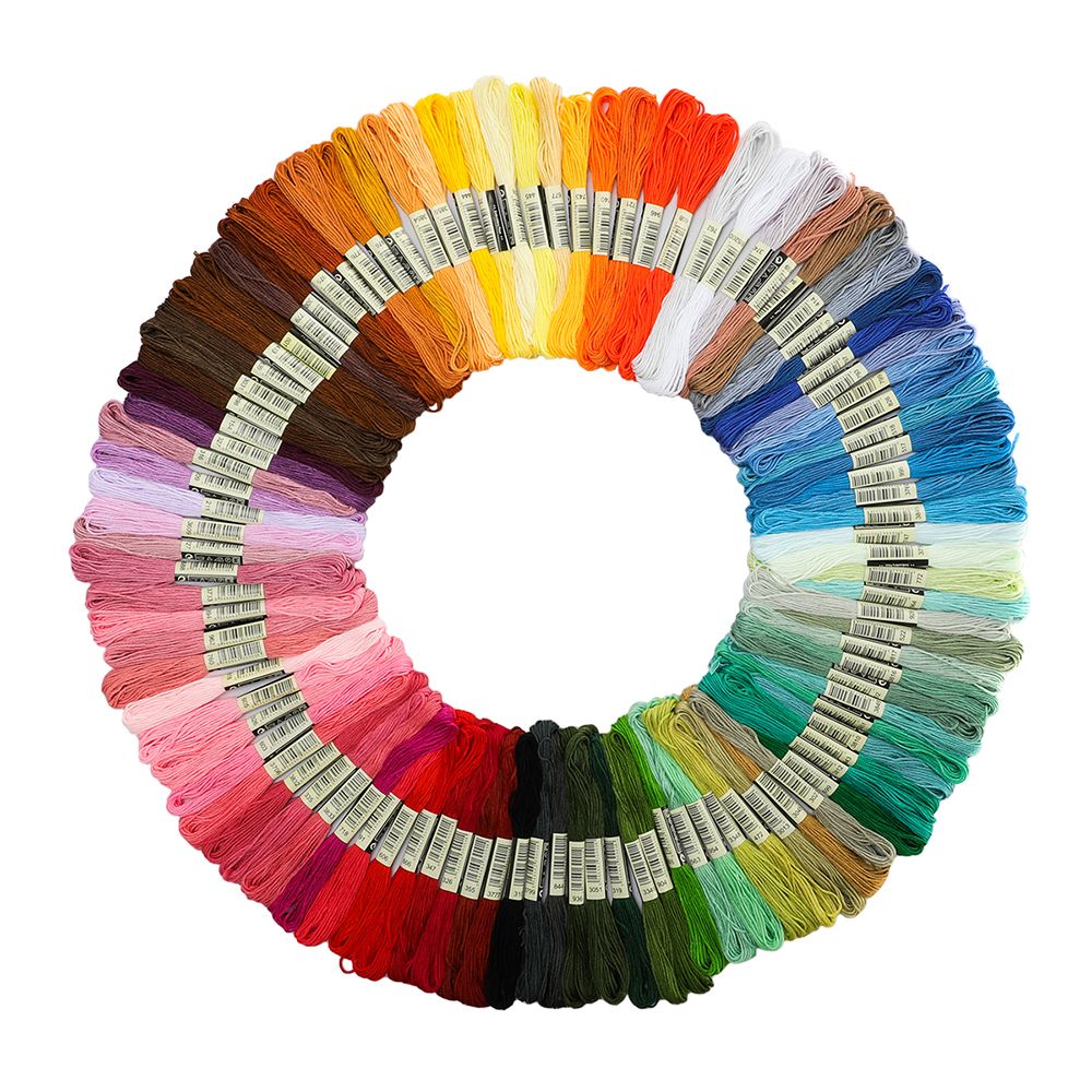 136 Pieces Embroidery Kit 100 Colors Threads Punch Needle
