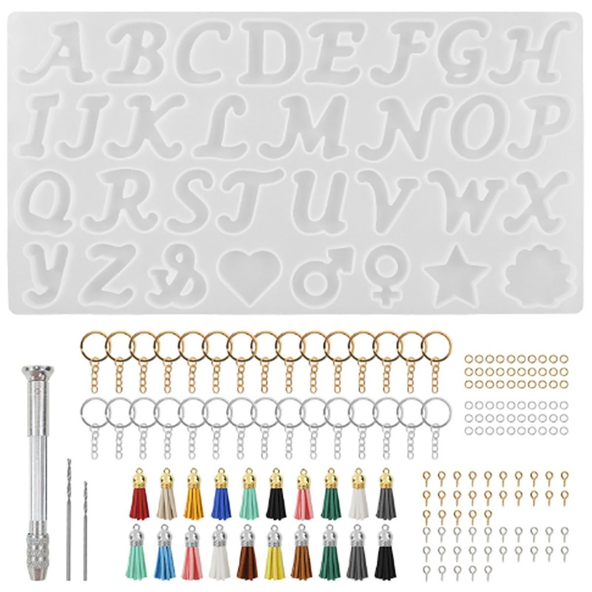 1Pc1Set Epoxy Mold Large 3D Alphabet Decoration Mold Multicolor