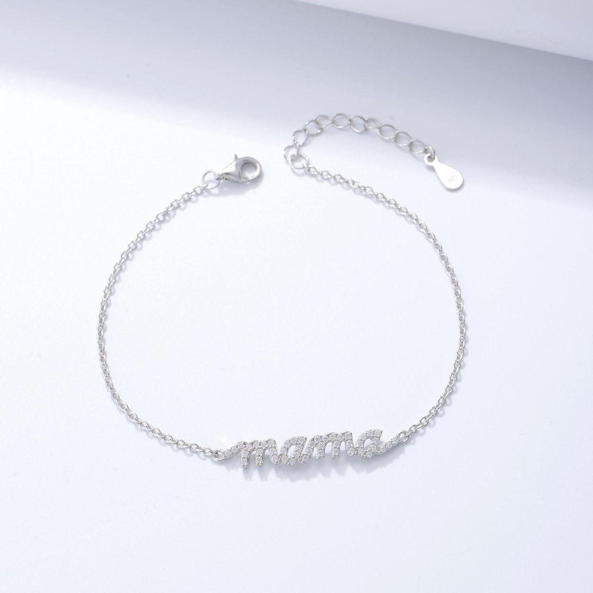 S925 Sterling Silver Zircon Letter Mama Bracelet For Women Europe And America Cross Border