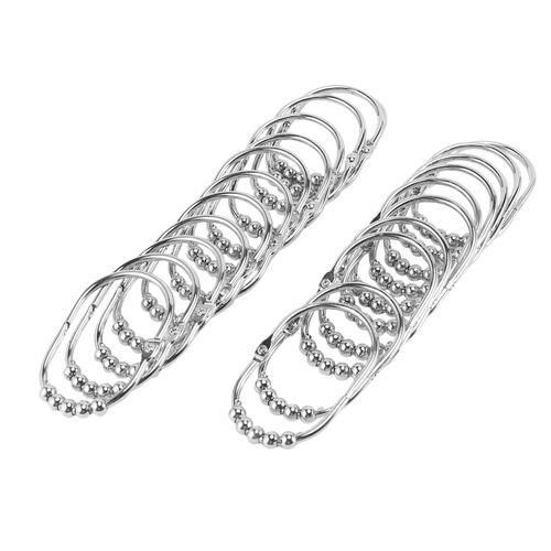 24Pcs Curtain Hooks Metal Bathroom Shower