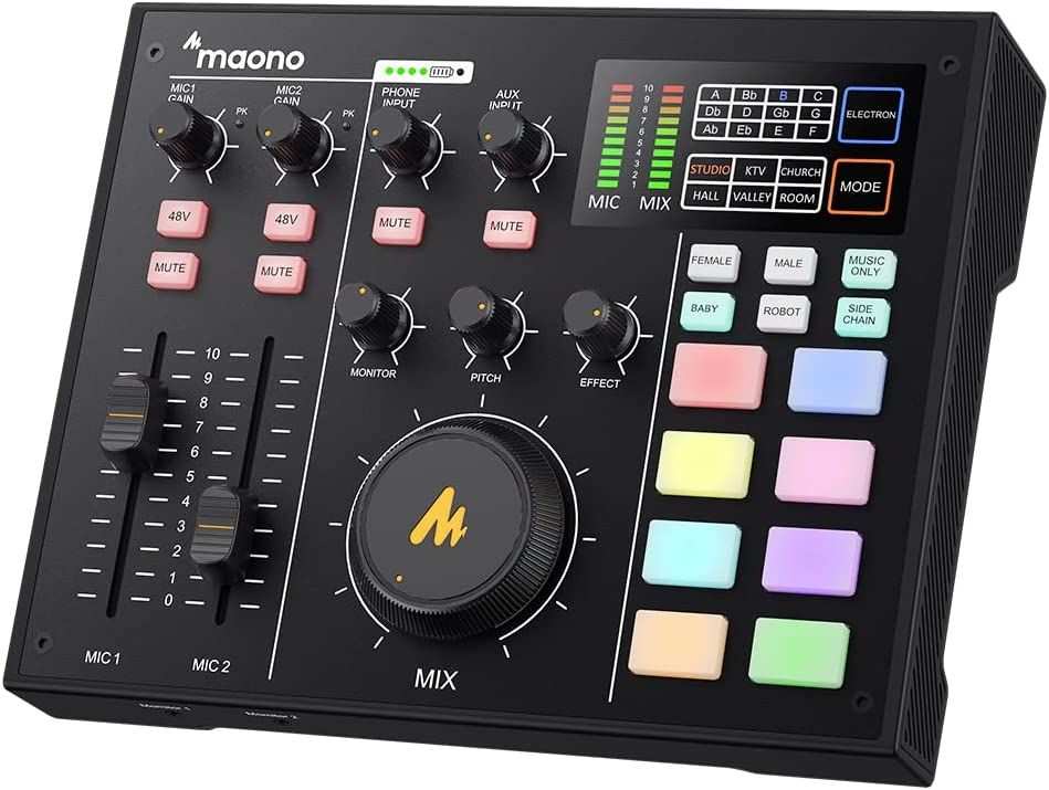 MaonocasterAU- AM100 Audio Interface & Podcast Mixer