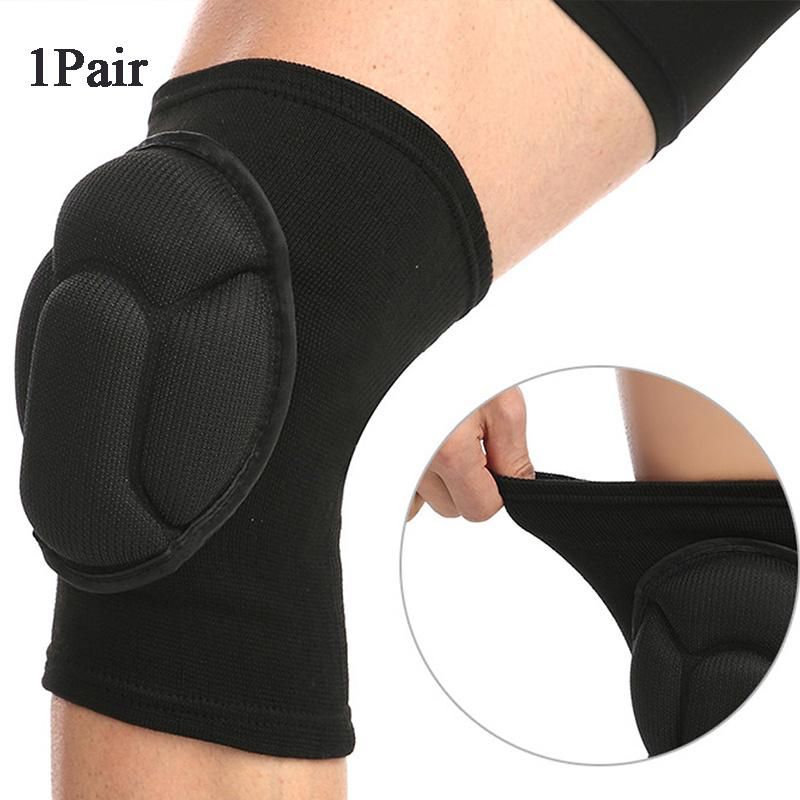 1Pair Thickened High density sponge Anti-fall anti-collision knee pads Black