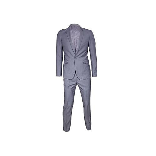 Grey Fitted Corporate Suit