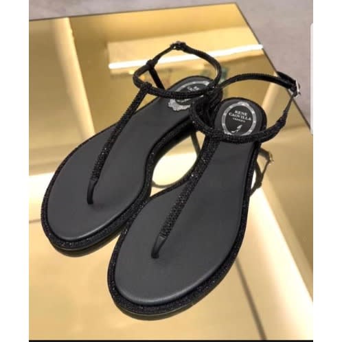 Ladies Flat Sandal - Black