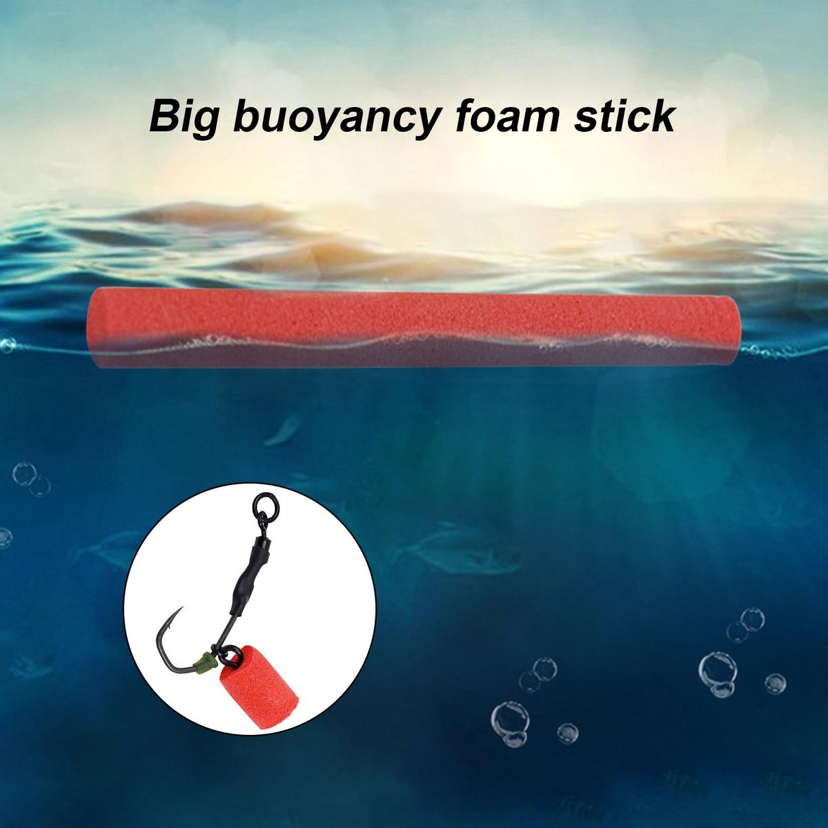 5Pcs Fishing Buoyancy Rods Cylinder Shape Foam Buoyancy Rods Red