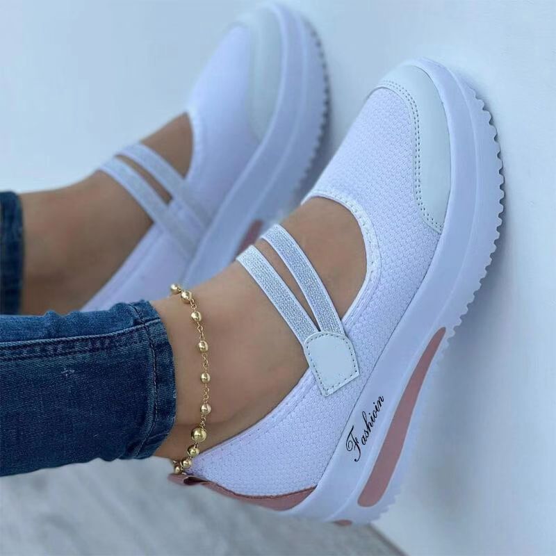 (white Sneakers)Women's Sneakers Tennis Shoes For Women 2022 Canvas Hollow Casual Sport Design Platform Shoe Blue Non-Slip Fashion Lady Footwear OLD