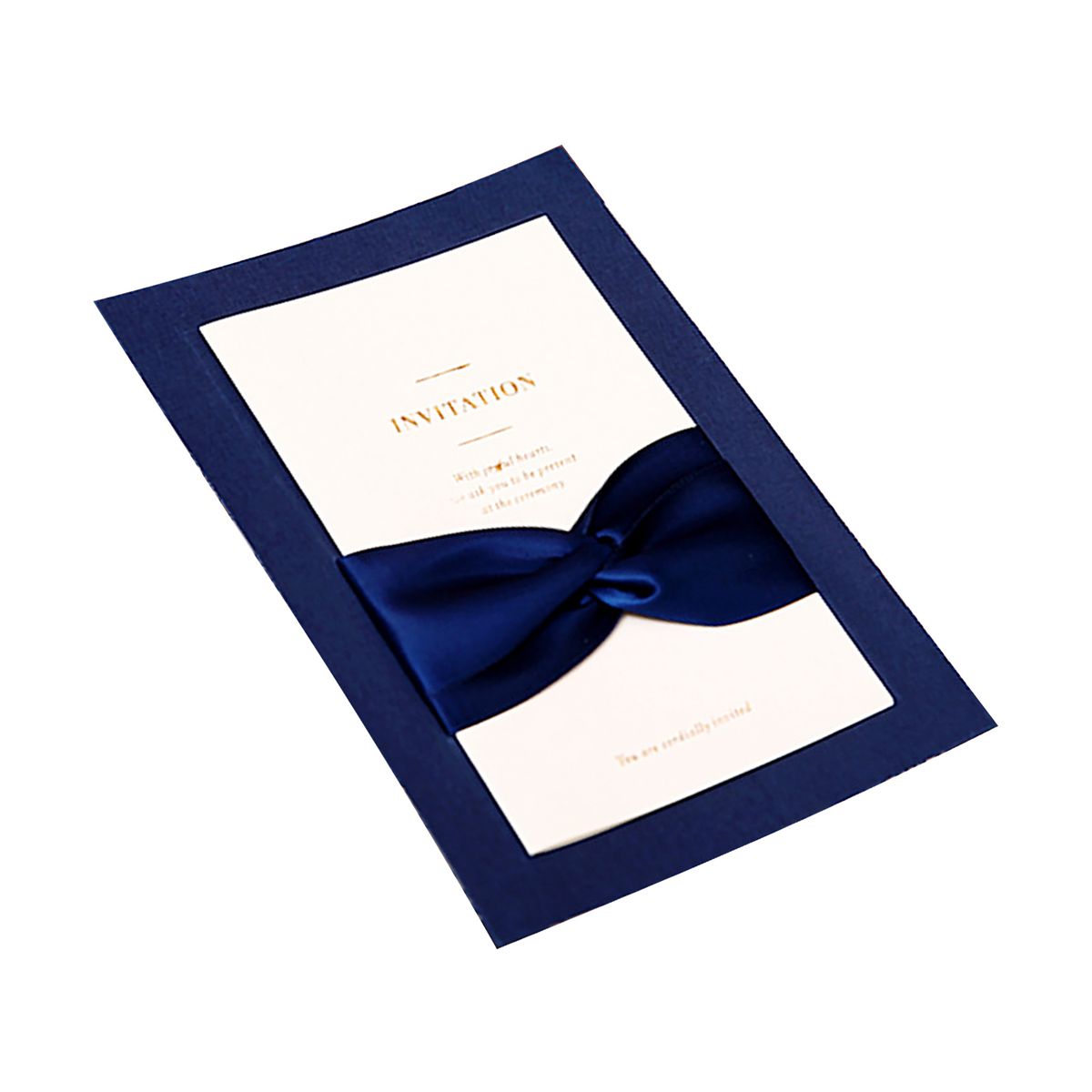 25PCS Bow Ribbons Wedding Invitations Cards With Envelopes