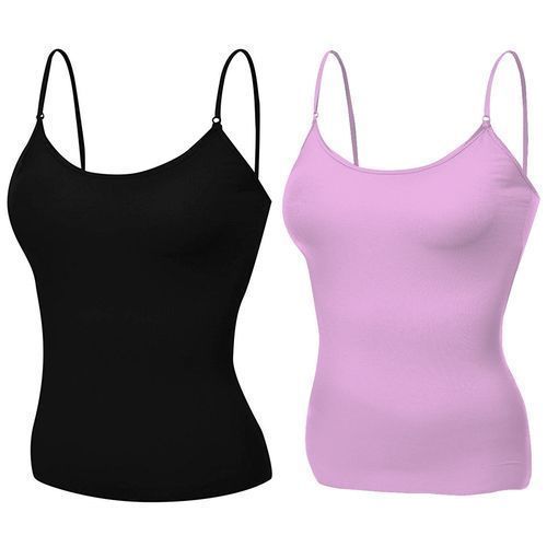2 In 1 Camisole / Tank Top - Black, Lilac