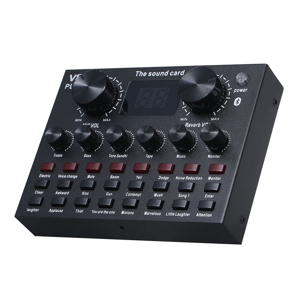 V8 Plus Live Sound Card With Audio Cable USB Cable BT