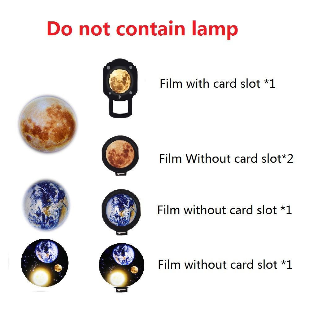 Star  Earth Moon 2 In 1 Projection Lamp 360 Rotatable Bracket USB Led Night Light For Bedroom Decoration