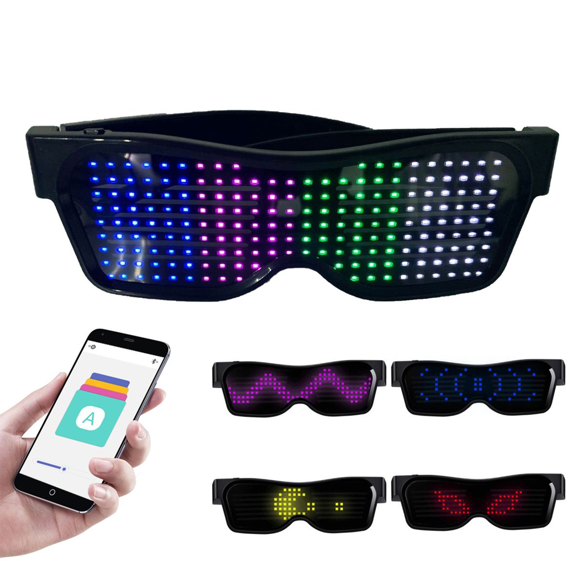LED Glasses Customizable BT LED Glasses Colorful Light Glow