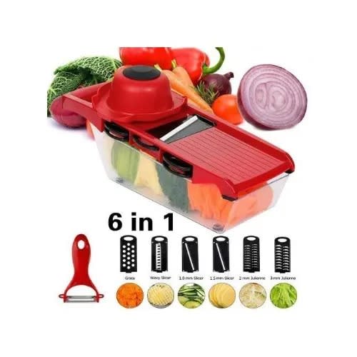 Kitchen Chef Mandoline Fruits And Vegetables Slicer With 6 Interchangeable Blades
