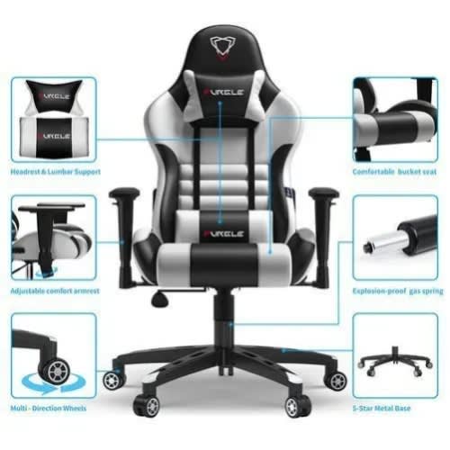 Reclining Ergonomic Gaming Chair With Footrest