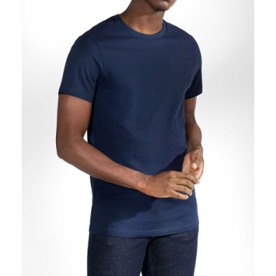 Men's Plain Basic Round Neck Shirt - Blue