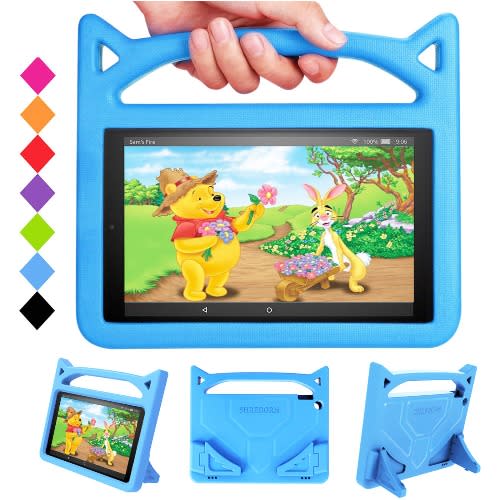Shockproof Defender Back Case For Kid Amazon Fire Hd 10 -Blue