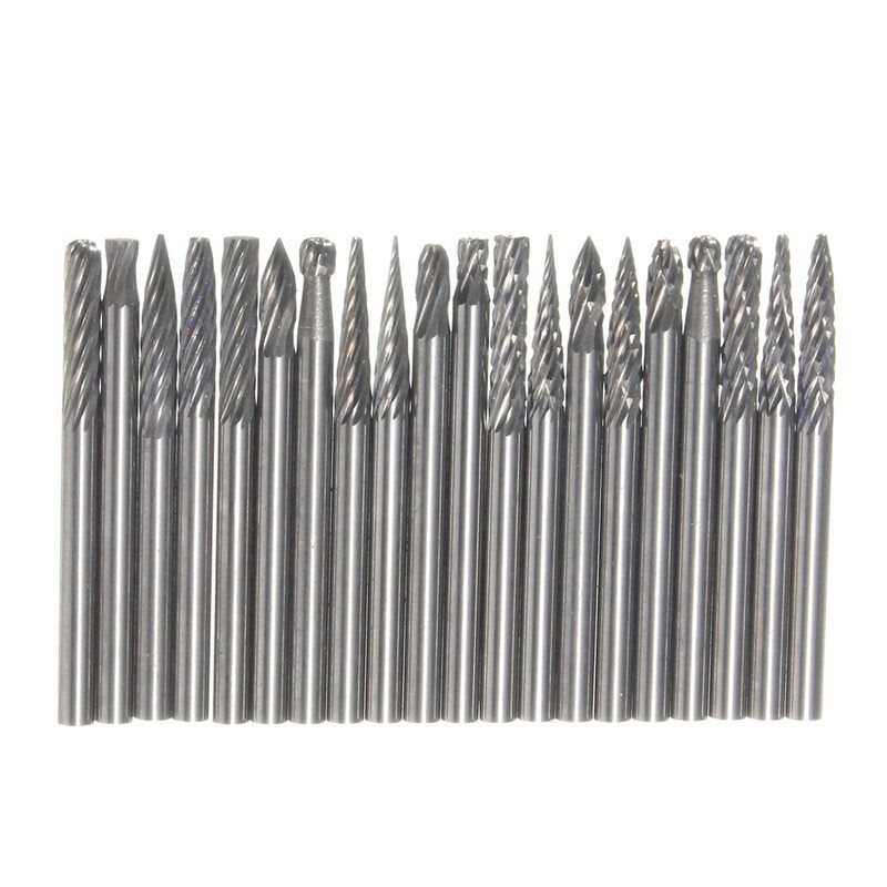 20x 1/8'' Tungsten Carbide Rotary Burr Set Bit CED 3mm