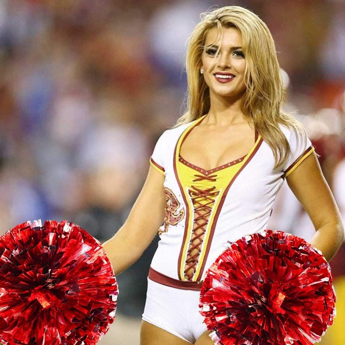 4 Pack Pom Poms Cheerleading Cheerleader Pom Poms for Basketball Football Etc Sports Team Spirit Cheering Red