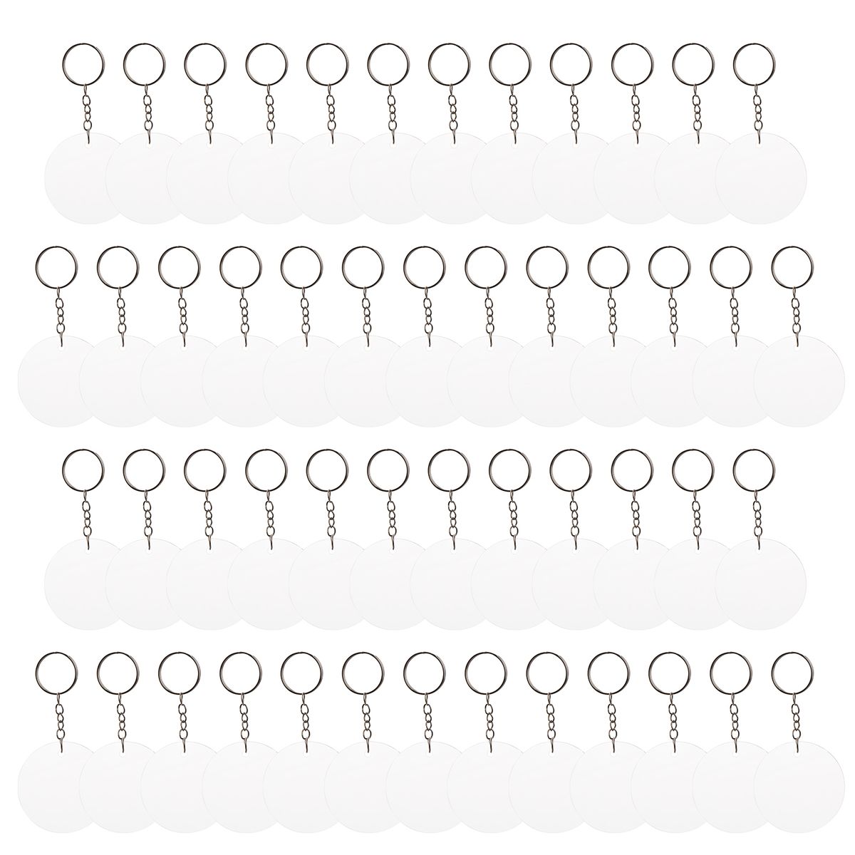 50PCS Acrylic Keychain Blanks Ornaments For Vinyl