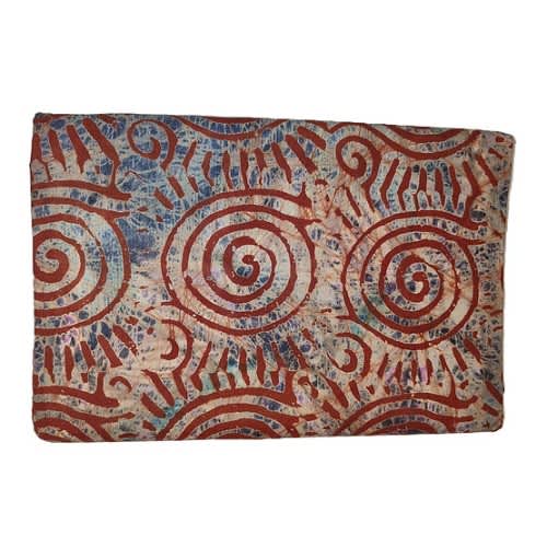 Handcrafted Batik Cotton Fabric - Brown Blue Combo - 5 Yards