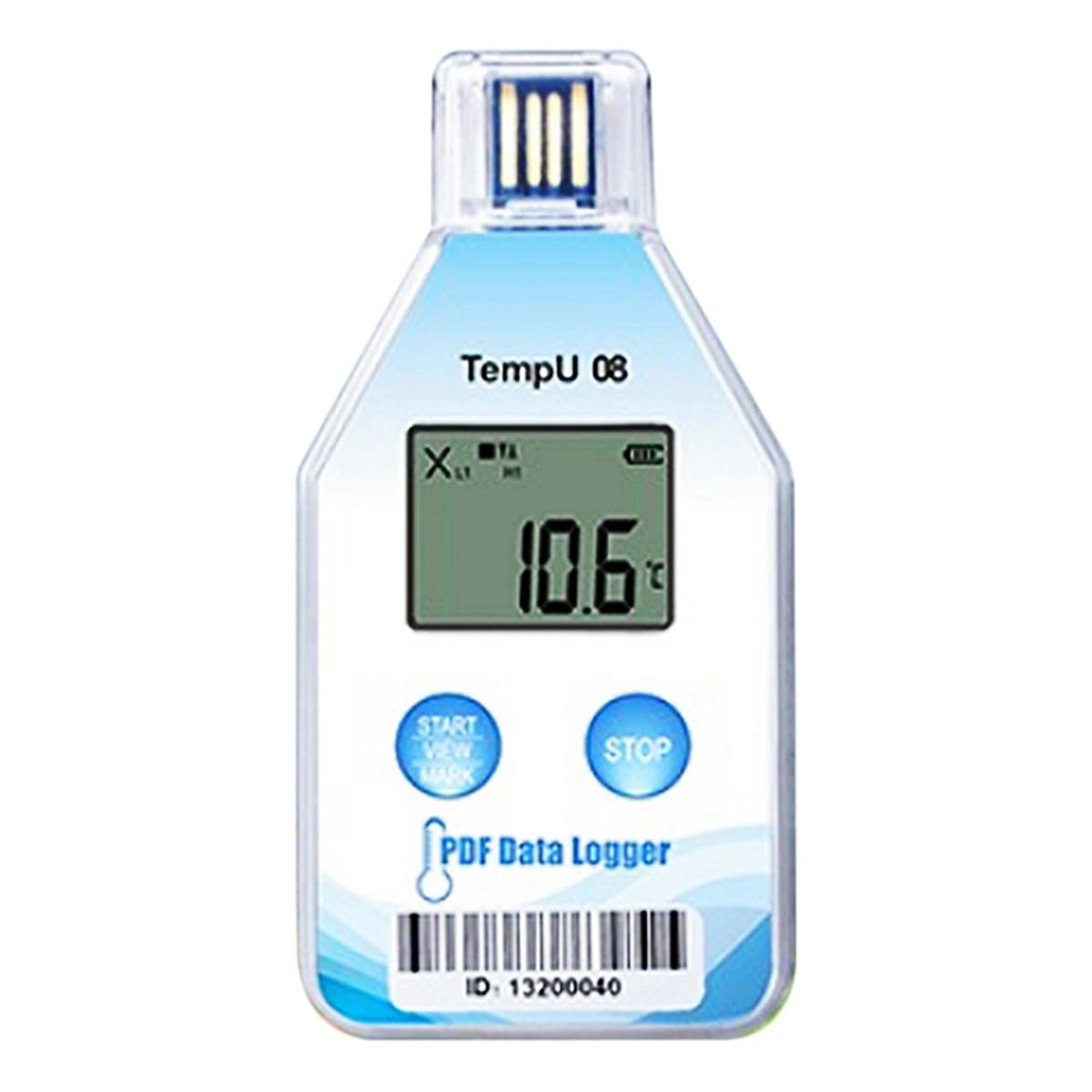 TempU08 Temperature Data 32000 Capacity PDF Report Support Reuse IP67 Temperature Record Cold Chain Recorder