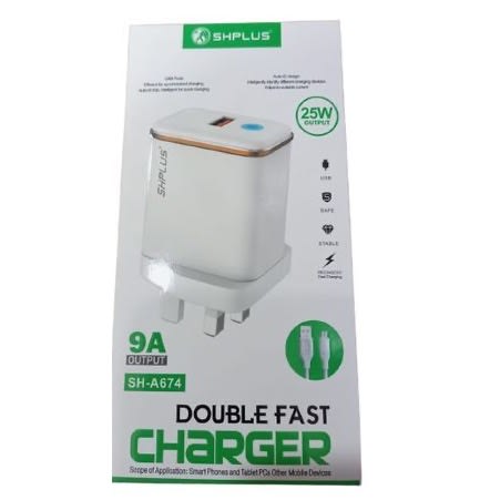 Shplus Usb Double Faster Charger 25w