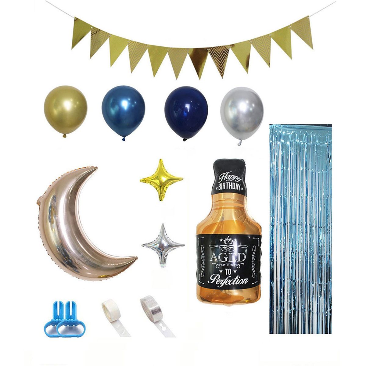 87PCS Balloons Kit Birthday Party Decoration Blue Balloon