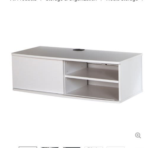 Sadia Besant 38" Wall Mounted Media Console In Pure White