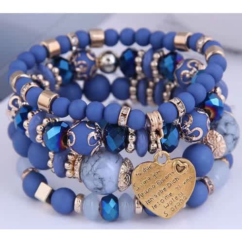 4pcs Bohemian Hand Made Fashion Beaded Bracelet - charms Vary